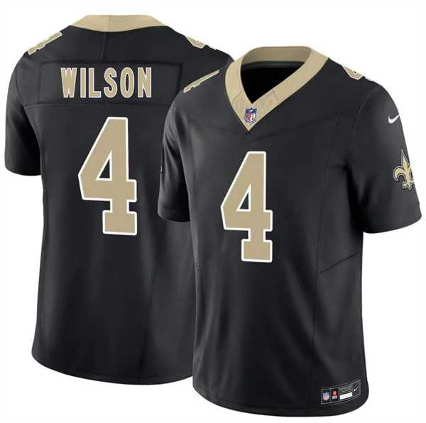 Mens New Orleans Saints #4 Zach Wilson Black 2026 F.U.S.E. Vapor Limited Stitched Jersey Dzhi