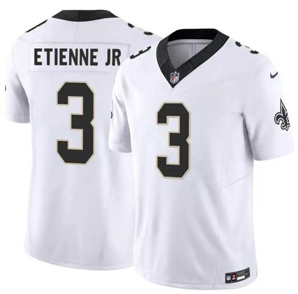 Mens New Orleans Saints #3 Travis Etienne Jr White 2026 F.U.S.E Vapor Limited Stitched Jersey Dzhi