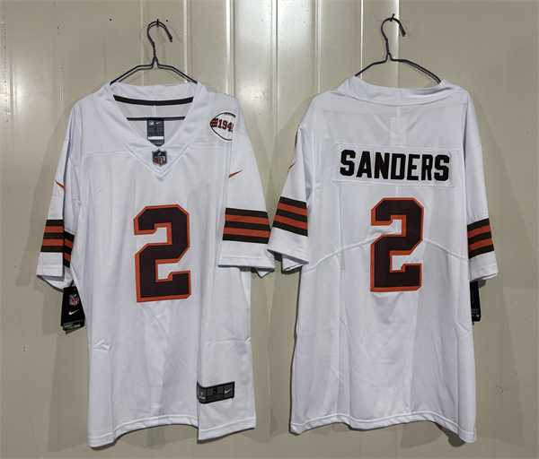 Mens Cleveland Browns #2 Shedeur Sanders White 2026 1946 Collection Vapor Limited Stitched Jersey