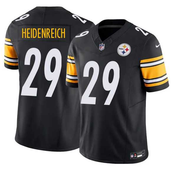 Mens Pittsburgh Steelers #29 Eli Heidenreich Black 2026 Draft F.U.S.E. Vapor Limited Stitched Jersey Dzhi->->