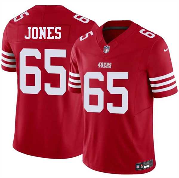 Mens San Francisco 49ers #65 Robert Jones Red 2026 F.U.S.E. Vapor Untouchable Limited Stitched Jersey Dzhi->->