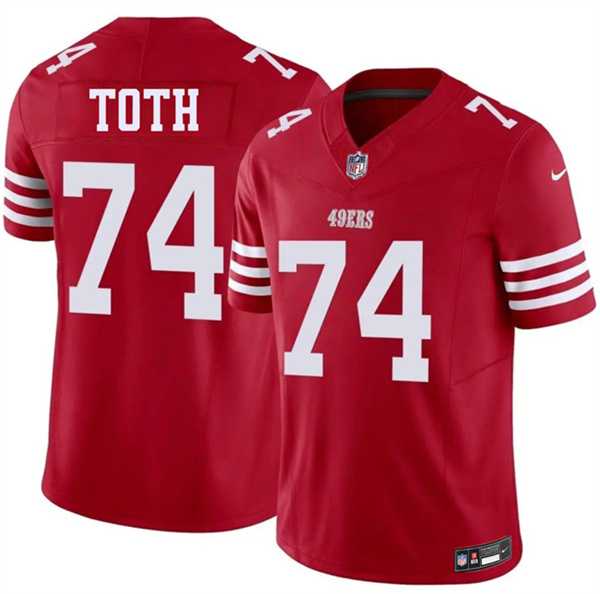 Mens San Francisco 49ers #74 Brett Toth Red 2026 F.U.S.E. Vapor Untouchable Limited Stitched Jersey Dzhi->->