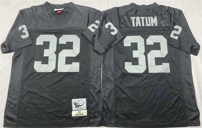 Mens Las Vegas Raiders #32 Jack Tatum Black Throwback Football Stitched Jersey