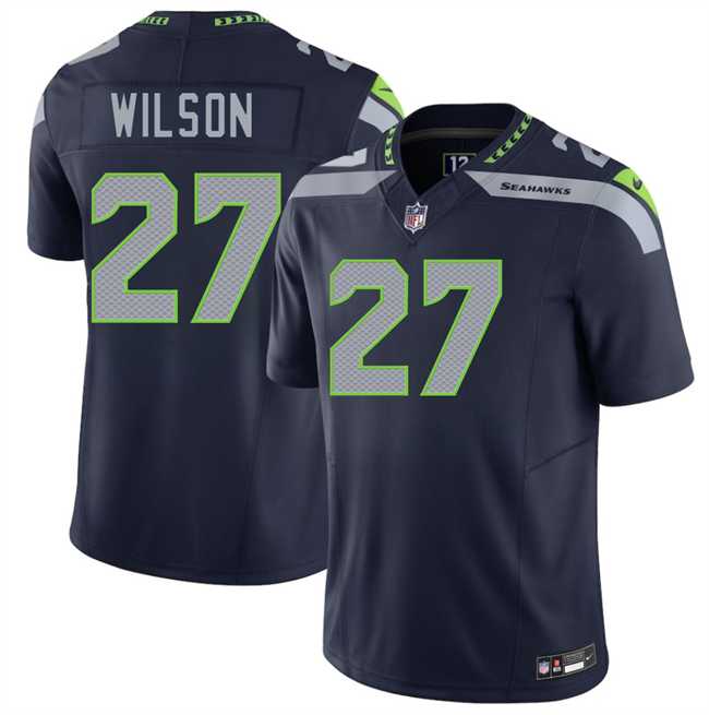 Mens Seattle Seahawks #27 Emanuel Wilson Navy 2026 F.U.S.E. Vapor Untouchable Limited Stitched Jersey Dzhi