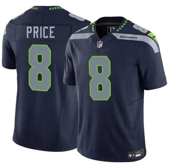 Mens Seattle Seahawks #8 Jadarian Price Navy 2026 F.U.S.E. Vapor Untouchable Limited Stitched Jersey Dzhi