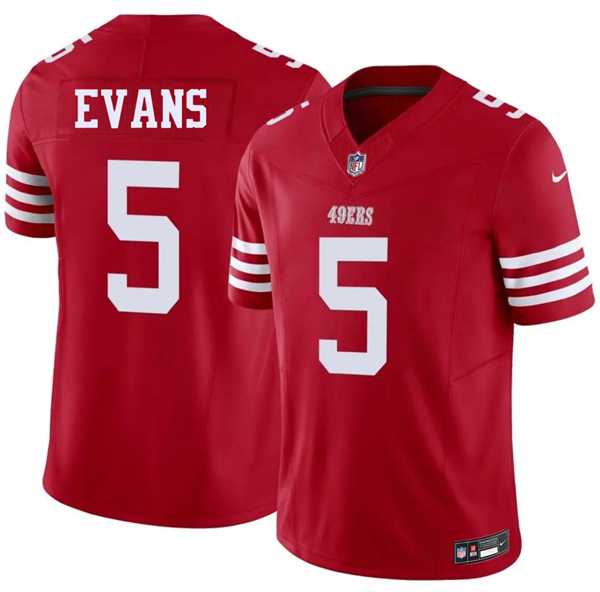 Mens San Francisco 49ers #5 Mike Evans Red 2026 F.U.S.E. Vapor Untouchable Limited Stitched Jersey Dzhi