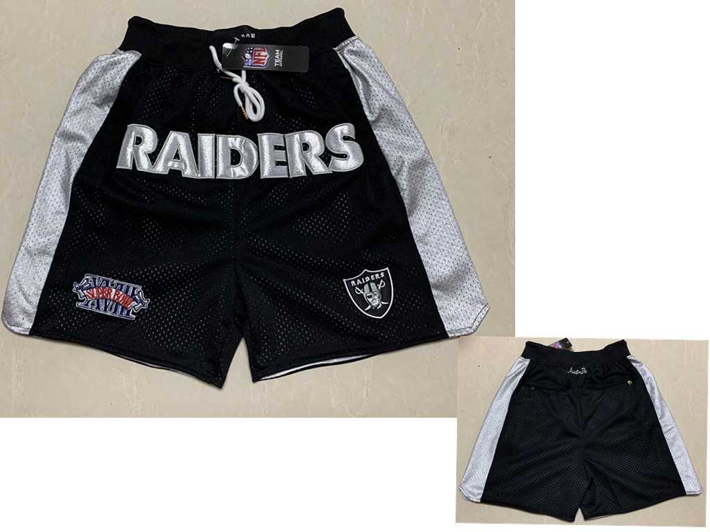 Mens Las Vegas Raiders Black Super Bowl Patch Just Don Shorts (Run Small)