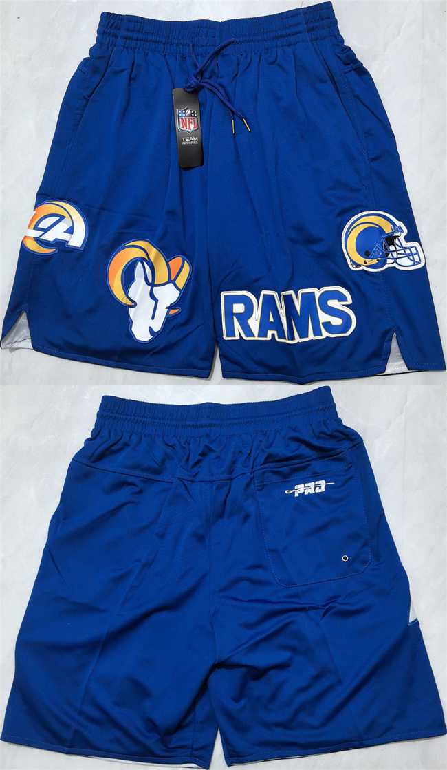 Mens Los Angeles Rams Royal Shorts(Run Small)