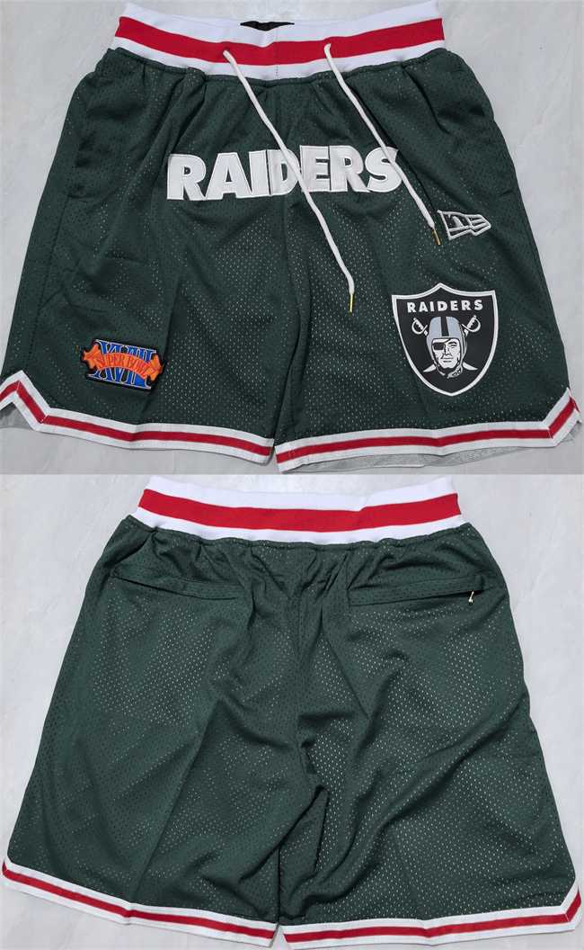 Mens Las Vegas Raiders Black Shorts (Run Small)