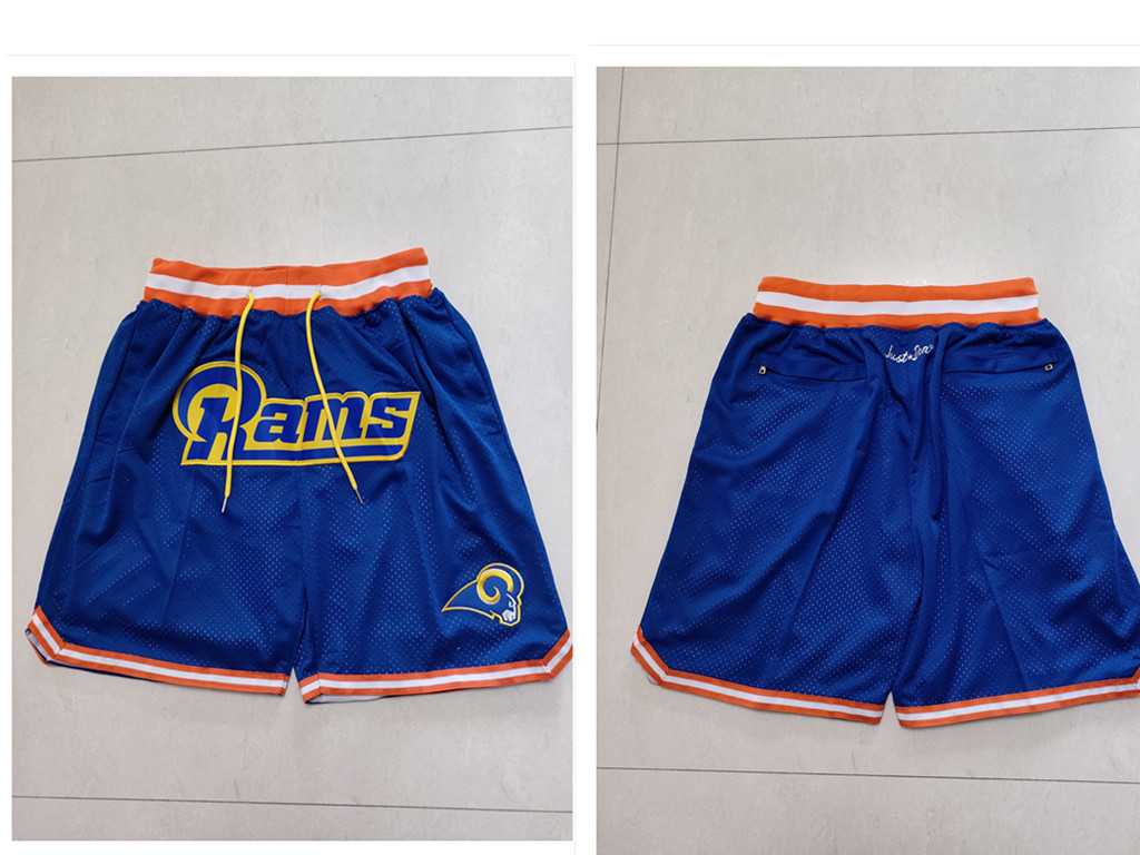 Mens Los Angeles Rams Blue Just Don Swingman Shorts (Run Small)