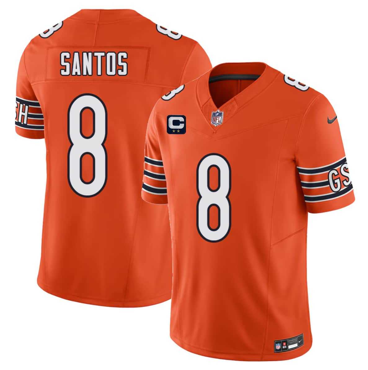 Mens Chicago Bears #8 Cairo Santos Orange 2026 F.U.S.E. 2-Star C Patch Vapor Untouchable Limited Stitched Jersey Dzhi