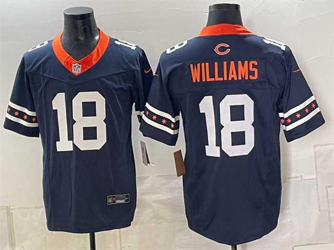 Mens Chicago Bears #18 Caleb Williams Navy 2026 F.U.S.E. Limited Stitched Jersey Dzhi