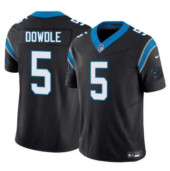 Mens Carolina Panthers #5 Rico Dowdle Black 2025 F.U.S.E. Vapor Limited Stitched Jersey Dzhi