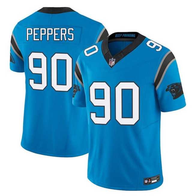 Mens Carolina Panthers #90 Julius Peppers Blue F.U.S.E. Vapor Limited Stitched Jersey Dzhi