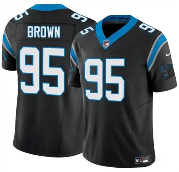 Mens Carolina Panthers #95 Derrick Brown Black 2025 F.U.S.E. Vapor Limited Stitched Jersey Dzhi