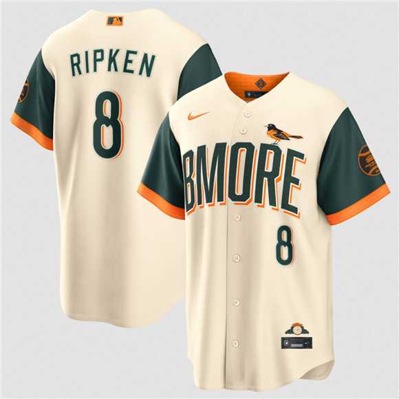 Mens Baltimore Orioles #8 Cal Ripken Jr Natural 2026 City Connect Stadium Stitched Jersey Dzhi