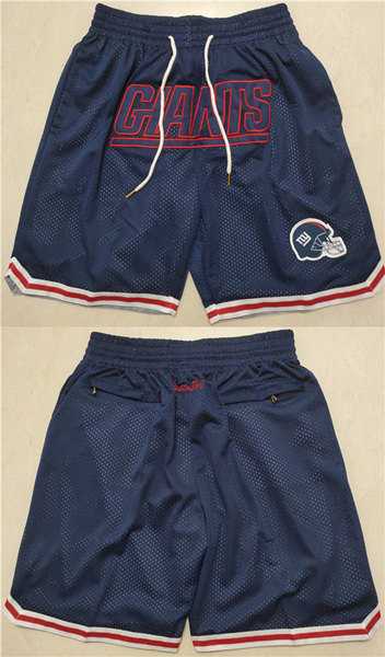 Mens New York Giants Navy Shorts (Run Small)