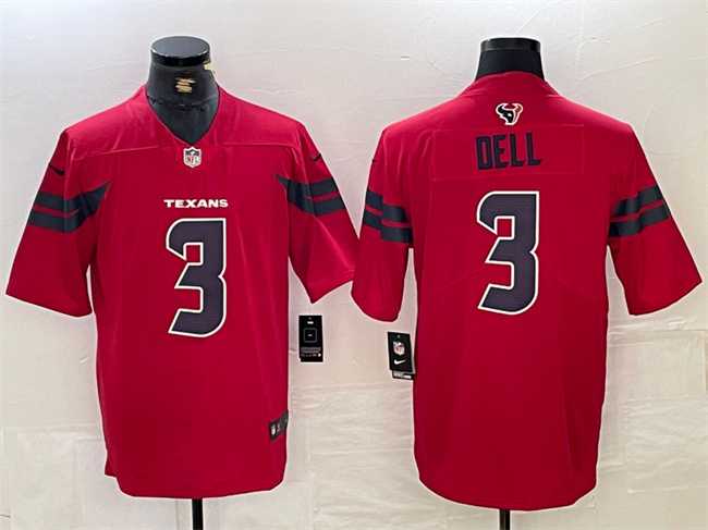Mens Houston Texans #3 Tank Dell Red Vapor Untouchable Stitched Football Jersey