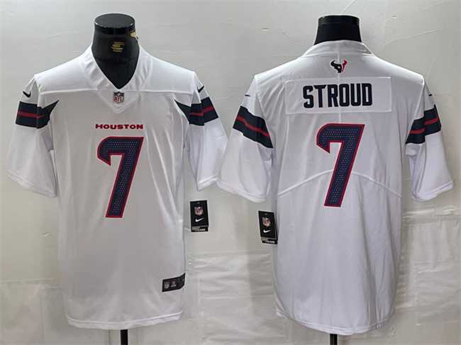 Mens Houston Texans #7 C.J. Stroud White Vapor Untouchable Football Stitched Jersey