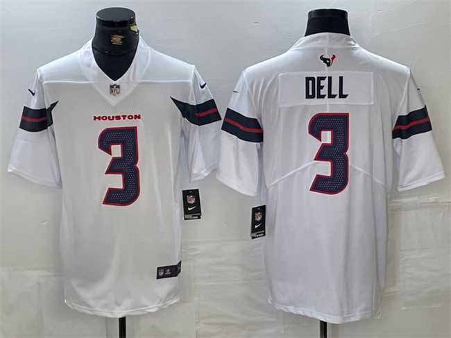 Mens Houston Texans #3 Tank Dell White Vapor Untouchable Stitched Football Jersey