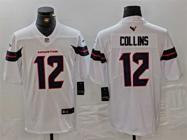 Mens Houston Texans #12 Nico Collins White Vapor Untouchable Stitched Football Jersey