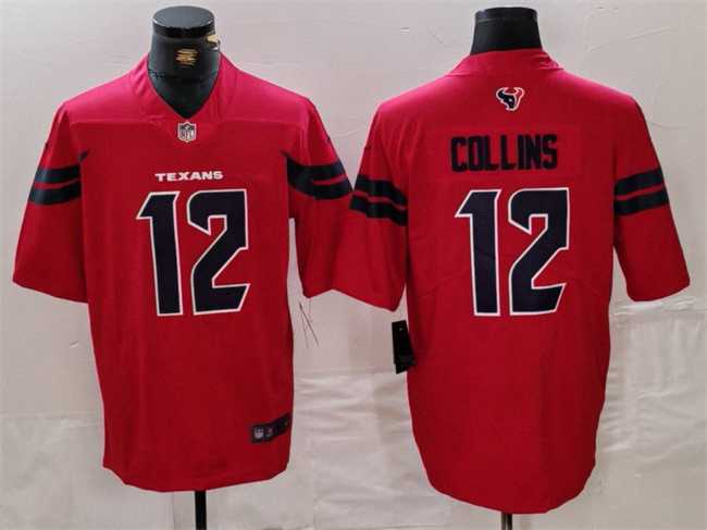 Mens Houston Texans #12 Nico Collins Red Vapor Untouchable Stitched Football Jersey