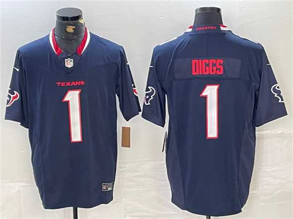 Mens Houston Texans #1 Stefon Diggs Navy F.U.S.E. Vapor Limited Football Stitched Jersey