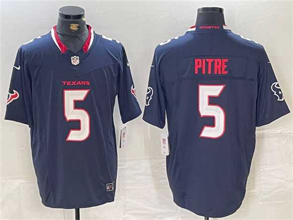 Mens Houston Texans #5 Jalen Pitre Navy F.U.S.E. Vapor Limited Football Stitched Jersey