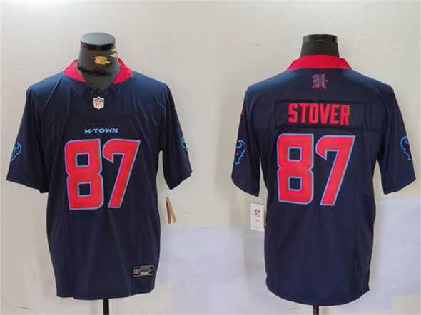 Mens Houston Texans #87 Cade Stover Navy 2nd Alternate F.U.S.E. Vapor Limited Football Stitched Jersey