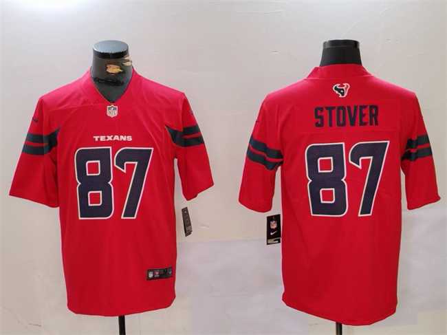 Mens Houston Texans #87 Cade Stover Red Vapor Untouchable Football Stitched Jersey