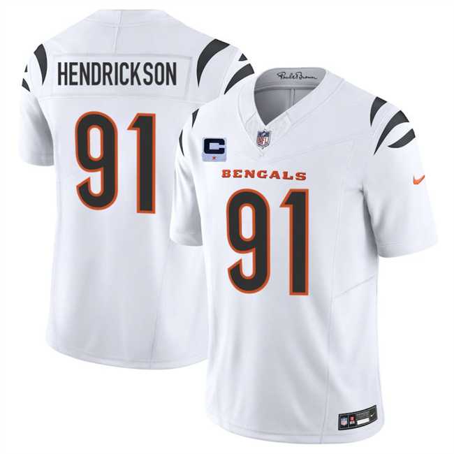 Mens Cincinnati Bengals #91 Trey Hendrickson White 2025 F.U.S.E. With 1-Star C Patch Vapor Untouchable Limited Stitched Jersey Dzhi