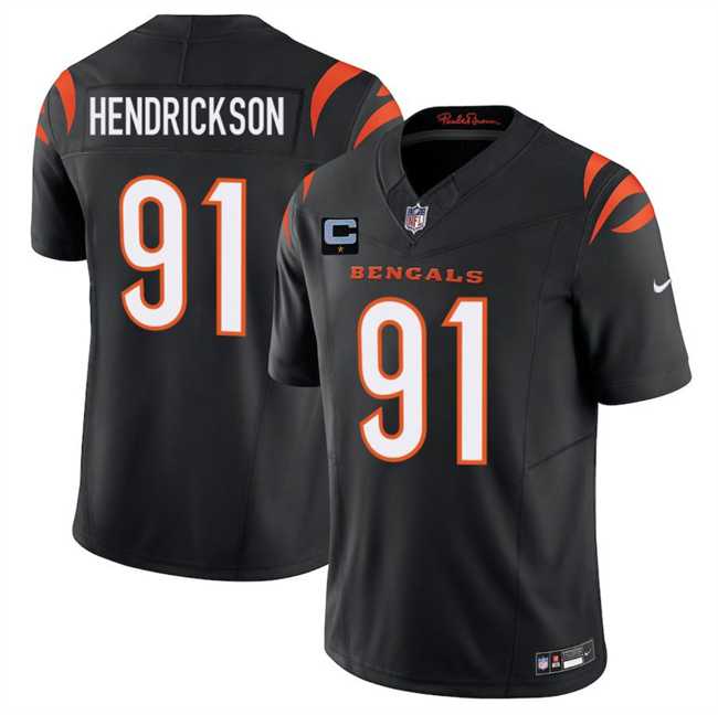 Mens Cincinnati Bengals #91 Trey Hendrickson Black 2025 F.U.S.E. With 1-Star C Patch Vapor Untouchable Limited Stitched Jersey Dzhi