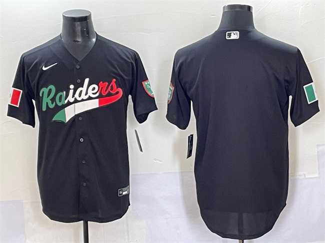 Mens Las Vegas Raiders Blank Black Mexico Cool Base Stitched Baseball Jersey