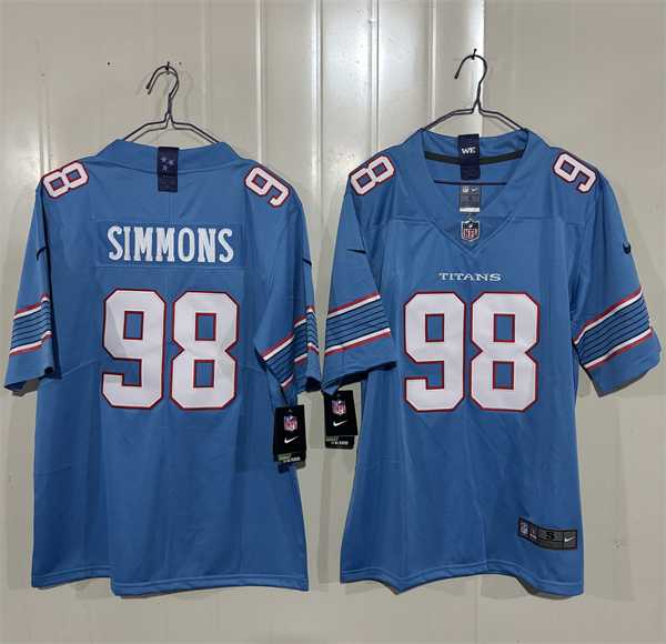 Mens Tennessee Titans #98 Jeffery Simmons Light Blue 2026 F.U.S.E. Vapor Limited Stitched Jersey