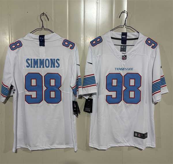 Mens Tennessee Titans #98 Jeffery Simmons White 2026 F.U.S.E. Vapor Limited Stitched Jersey