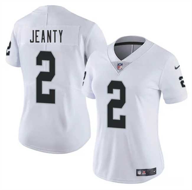 Womens Las Vegas Raiders #2 Ashton Jeanty White 2025 Vapor Stitched Jersey Dzhi
