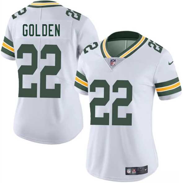 Womens Green Bay Packers #22 Matthew Golden White 2025 Vapor Untouchable Limited Stitched Jersey Dzhi
