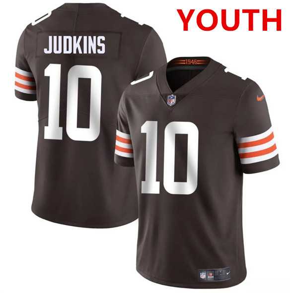 Youth Cleveland Browns #10 Quinshon Judkins Brown 2025 Vapor Limited Stitched Jersey Dzhi