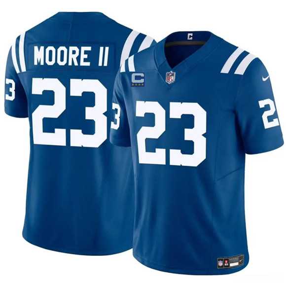 Mens Indianapolis Colts #23 Kenny Moore II Blue 2025 F.U.S.E. With 4-Star C Patch Vapor Limited Stitched Jersey Dzhi
