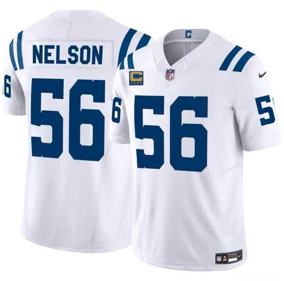 Mens Indianapolis Colts #56 Quenton Nelson White 2025 F.U.S.E. With 4-Star C Patch Vapor Limited Stitched Jersey Dzhi