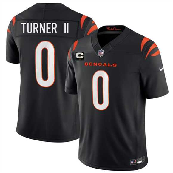 Mens Cincinnati Bengals #0 DJ Turner II Black 2026 F.U.S.E. 1-Star C Patch Vapor Untouchable Limited Stitched Jersey Dzhi