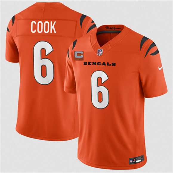 Mens Cincinnati Bengals #6 Bryan Cook Orange 2026 F.U.S.E. 1-Star C Patch Vapor Limited Stitched Jersey Dzhi
