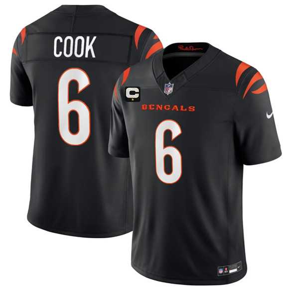 Mens Cincinnati Bengals #6 Bryan Cook Black 2026 F.U.S.E. 1-Star C Patch Vapor Untouchable Limited Stitched Jersey Dzhi