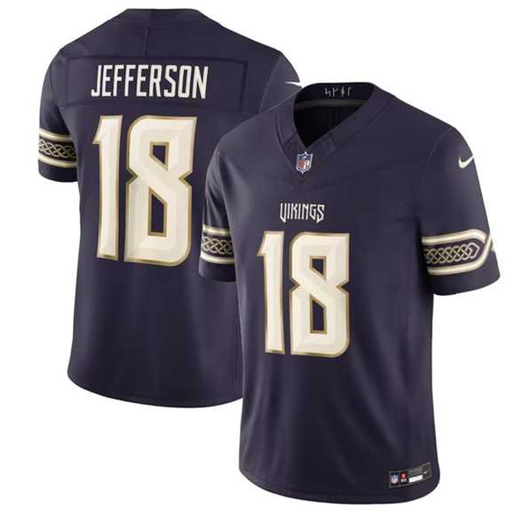 Mens Minnesota Vikings #18 Justin Jefferson Deep Purple 2026 F.U.S.E. Rivalries Collection Limited Stitched Jersey Dzhi