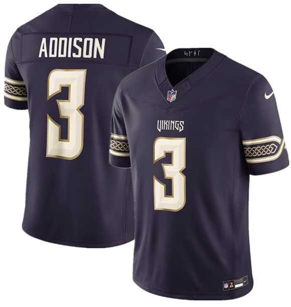 Mens Minnesota Vikings #3 Jordan Addison Deep Purple 2026 F.U.S.E. Rivalries Collection Limited Stitched Jersey Dzhi