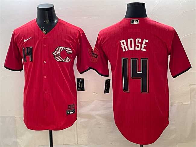 Mens Cincinnati Reds #14 Pete Rose Red 2026 City Connect Stadium Stitched Jersey Dzhi