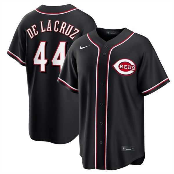 Mens Cincinnati Reds #44 Elly De La Cruz Black Out Stitched Jersey Dzhi