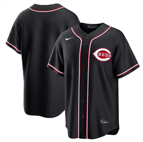 Mens Cincinnati Reds Blank Black Out Stitched Jersey Dzhi