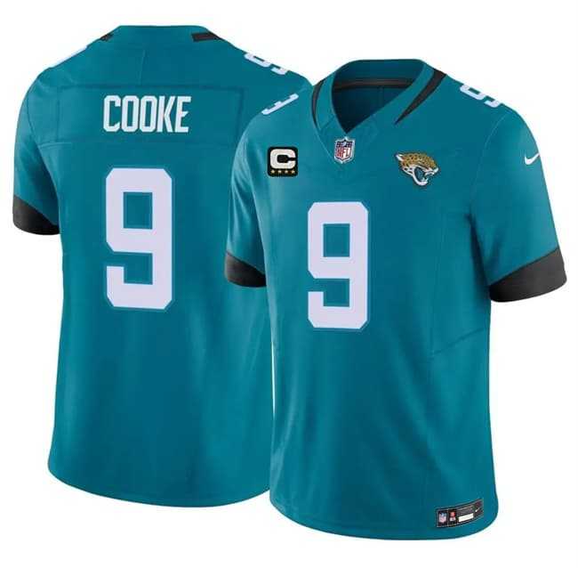 Mens Jacksonville Jaguars #9 Logan Cooke Teal 2026 F.U.S.E. 4-Star C Patch Vapor Limited Stitched Jersey Dzhi