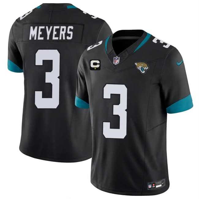 Mens Jacksonville Jaguars #3 Jakobi Meyers Black 2026 F.U.S.E. 1-Star C Patch Vapor Limited Stitched Jersey Dzhi